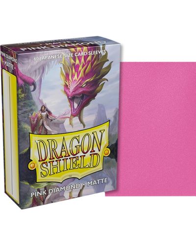 Štitnici za kartice Dragon Shield Diamond Sleeves - Small Matte Pink (60 komada) - 2