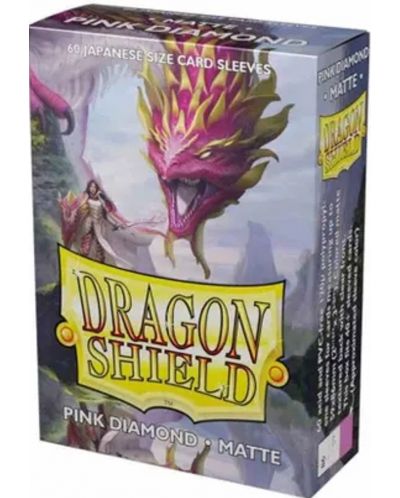 Štitnici za kartice Dragon Shield Diamond Sleeves - Small Matte Pink (60 komada) - 1