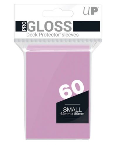 Štitnici za karte Ultra Pro - PRO-Gloss Small Size, Pink (60 kom.) - 1