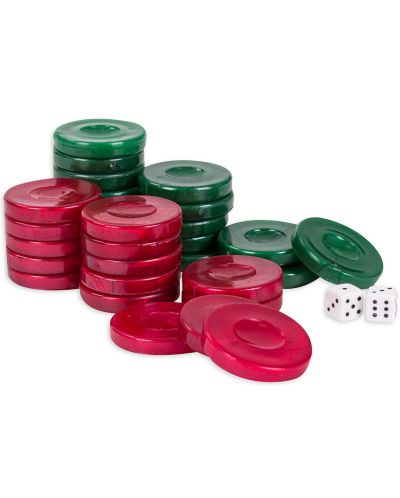 Backgammon figurice Modiano - Crvene i zelene - 1