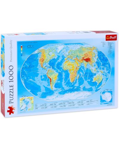 Puzzle Trefl od 1000 dijelova - Fizička karta svijeta - 1