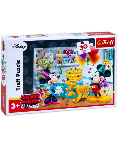 Puzzle Trefl od 30 dijelova - Mickey Mouse, rođendanska torta - 1
