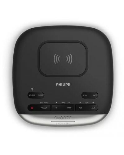 Radio zvučnik sa satom Philips - TAR7606/10, crni/srebrnast - 2