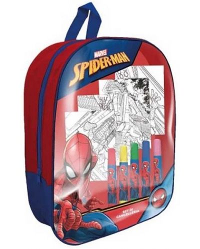 Ruksak za vrtić IMC Toys - Spider-Man, s priborom za bojanje - 1