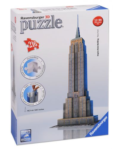 3D Puzzle Ravensburger od 216 dijelova - Empire State Building - 1