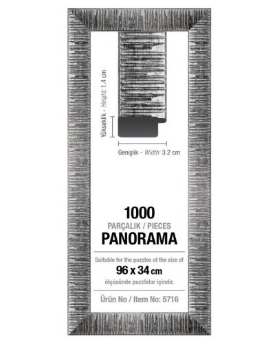 Okvir za panoramsku slagalicu Art Puzzle - Sivi, za 1000 dijelova - 1