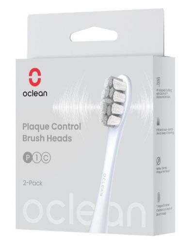 Rezervne glave Oclean - Plaque Control, P1C9, 2 komada, srebrne - 2