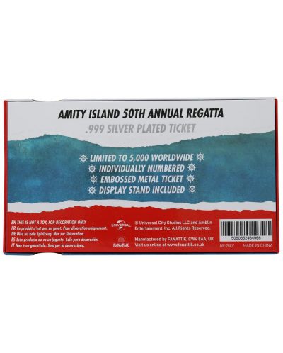 Replika FaNaTtik Movies: Jaws - Annual Regatta Ticket (Silver Plated) (Limited Edition) - 5