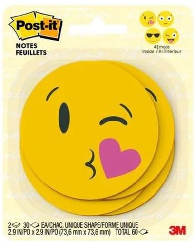 Samoljepivi listići Post-it - Emojis, 4 dizajna emotikona, 60 listova - 1