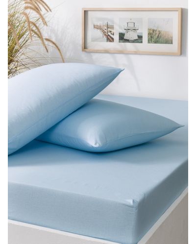 Set plahte s gumicom i jastučnice TAC - 100% pamuk P, za 100 x 200 cm, plava - 3