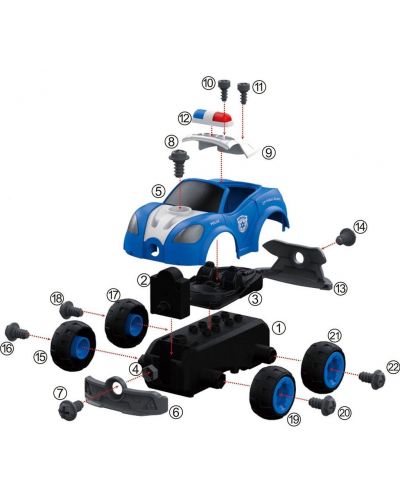 Montažna igračka Raya Toys - Policijski auto City Police - 3