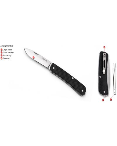 Sklopivi džepni nož Ruike L11-B - 3 funkcije, crni - 3