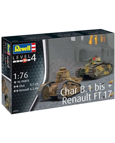 Model za sastavljanje Revell Vojni: Tenkovi Char B.1/Renault F17 - 1