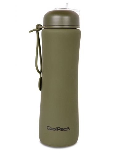 Sklopiva silikonska boca Cool Pack Pump - Rpet Olive, 600 ml - 1