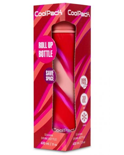 Sklopiva silikonska boca Cool Pack Pump - Zebra Pink, 600 ml  - 3