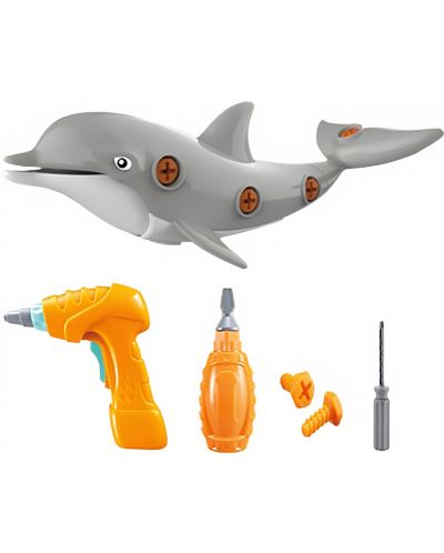 Montažna igračka Raya Toys - Dupin, s alatima - 2