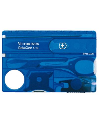 Švicarski džepni nož-kartica Victorinox - SwissCard Lite, 13 funkcija, plavi - 1