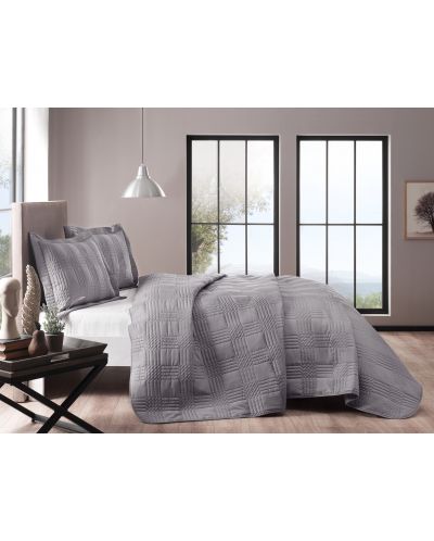 Prekrivač s 2 jastučnice TAC - Serena, 250 х 260 cm, sivi - 1