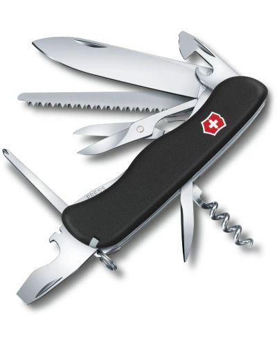 Švicarski džepni nož Victorinox - Outrider, crni, blister - 1