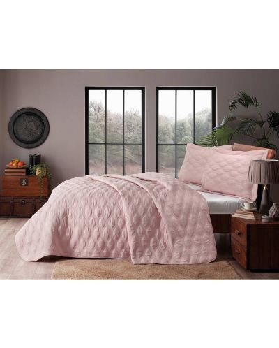 Prekrivač s 2 jastučnice TAC - Marissa, 250 х 260 cm, ružičasti - 1