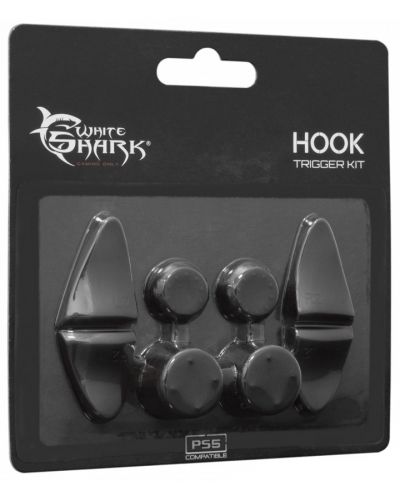 Set silikonskih kapica White Shark - Hook Trigger Kit, crni (PS5) - 1