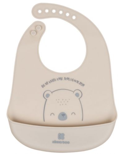 Silikonski podbradak KikkaBoo - Bear with me, Grey - 1