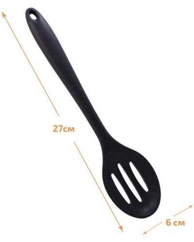 Silikonska žlica za kuhanje Elekom - EK-2118, 27 cm, crna - 2