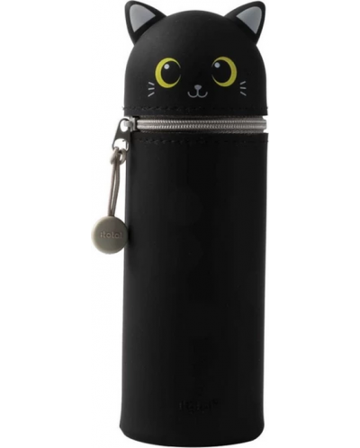 Silikonska futrola za boce I-Total - Cat, Black  - 1