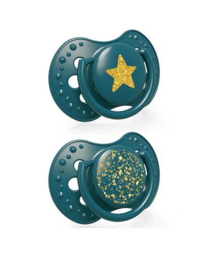 Silikonske dude varalice Lovi - Stardust, 3-6 mjeseci, 2 komada, zelene  - 1
