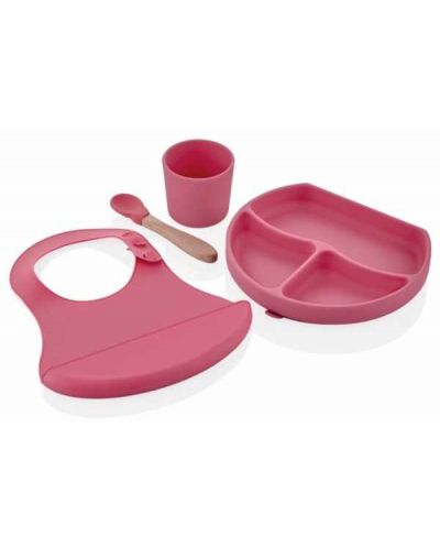 Silikonski set za hranjenje BabyJem - Pink  - 1