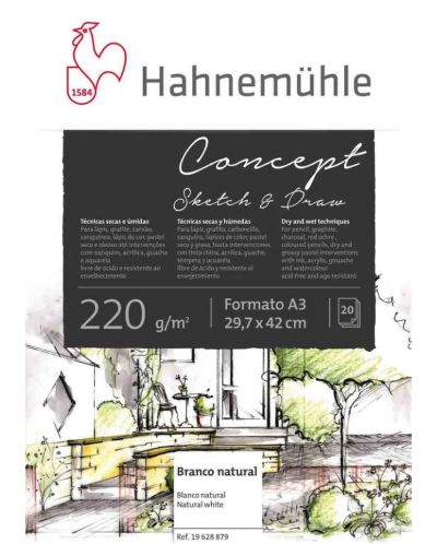 Blok za crtanje Hahnemuhle Concept Sketch & Draw - A3, 20 listova - 1