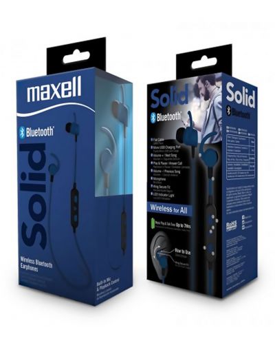Bežične slušalice s mikrofonom Maxell - BT100, plave/crne - 2