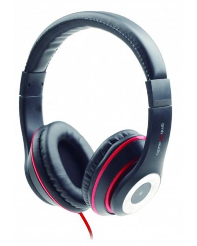 Slušalice s mikrofonom Gembird - MHS-LAX-W, crno/crvene - 1