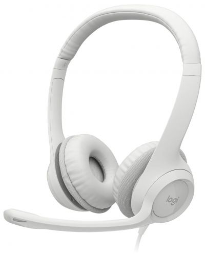 Slušalice s mikrofonom Logitech - H390, bijele - 1