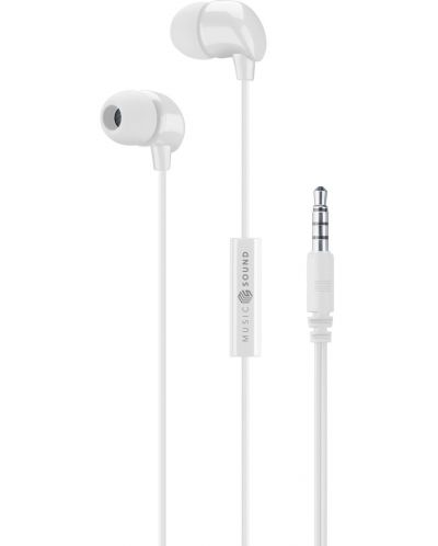 Slušalice s mikrofonom Cellularline - Music Sound 3.5 mm, bijele - 2
