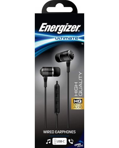 Slušalice s mikrofonom Energizer - UIC30BK,crne - 2