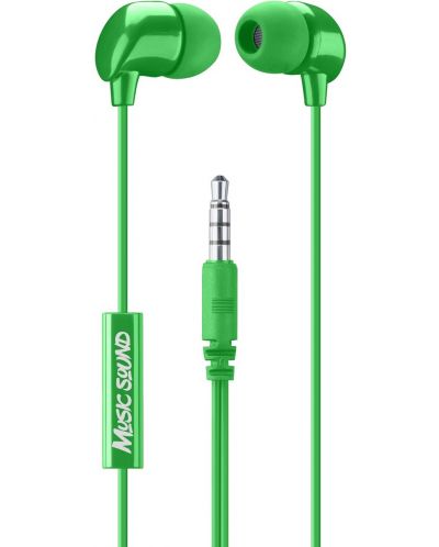 Slušalice s mikrofonom Cellularline - Music Sound 3.5 mm, zelene - 1