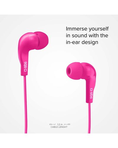 Slušalice s mikrofonom SBS - Mix 10, ružičaste - 2