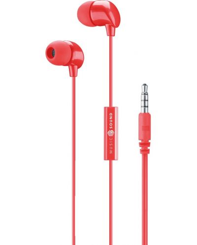 Slušalice s mikrofonom Cellularline - Music Sound 3.5 mm, crvene - 2