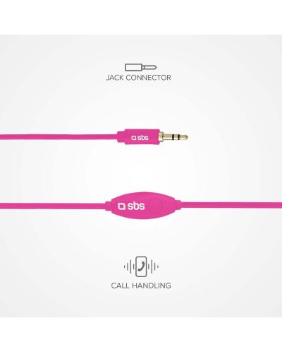 Slušalice s mikrofonom SBS - Mix 10, ružičaste - 3
