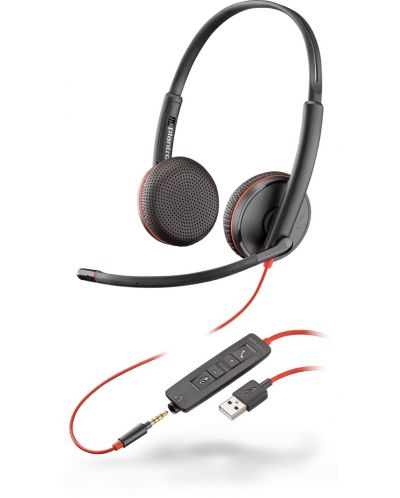 Slušalice s mikrofonom Plantronics - Blackwire C3225 USB-A, crne - 1