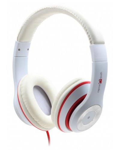 Slušalice s mikrofonom Gembird - MHS-LAX-W, bijelo/crvene - 1