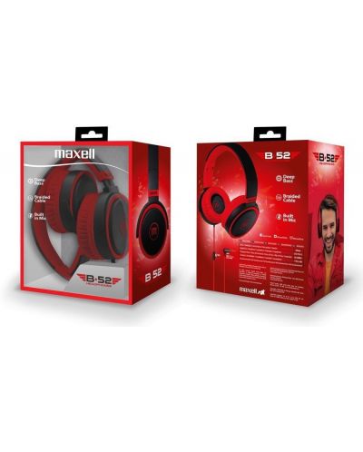 Slušalice s mikrofonom Maxell - B52, crvene/crne - 2