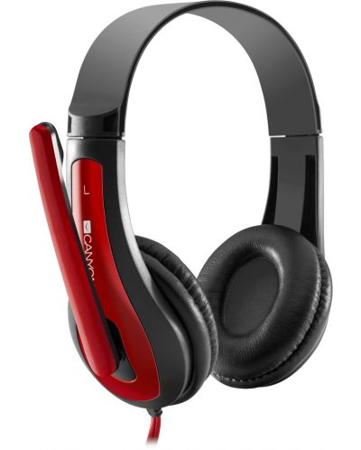 Slušalice s mikrofonom Canyon - HSC-1, crvene - 2