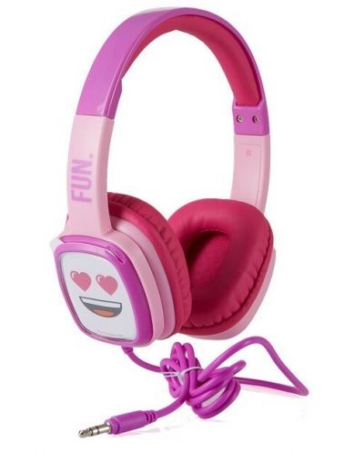 Dječje slušalice s mikrofonom Emoji - Flip n Switch, ružičasto/ljubičaste - 1