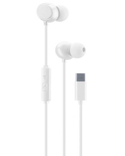 Slušalice s mikrofonom Cellularline - Cloud, bijele - 1