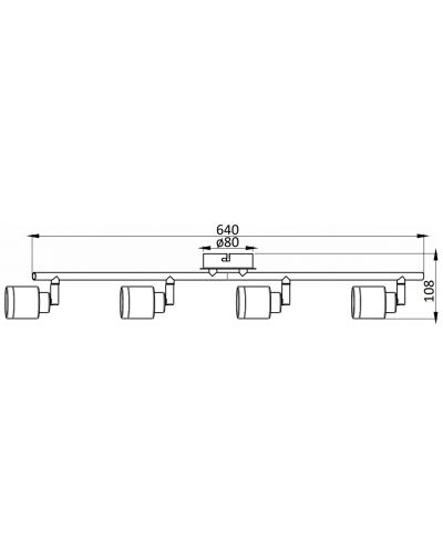 Spot svjetiljka Omnia - Akoma, IP20, GU10, 4 x 40W, 230V, crna - 2