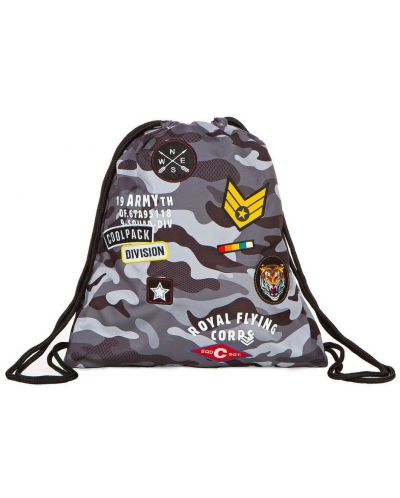 Sportska torba s vezama Cool Pack Spring - Camo Black Badges - 1