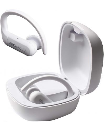 Sportske slušalice s mikrofonom Boompods - Sportpods, TWS, bijele - 1