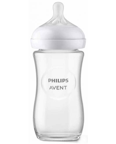 Staklena bočica Philips Avent - Natural Response 3.0, sa sisačem 1m+, 240 ml  - 4